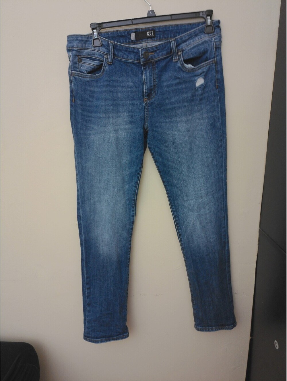 KUT from the Kloth Womens Jeans Size 12 Blue Medium Wash Distressed Denim - Picture 1 of 6